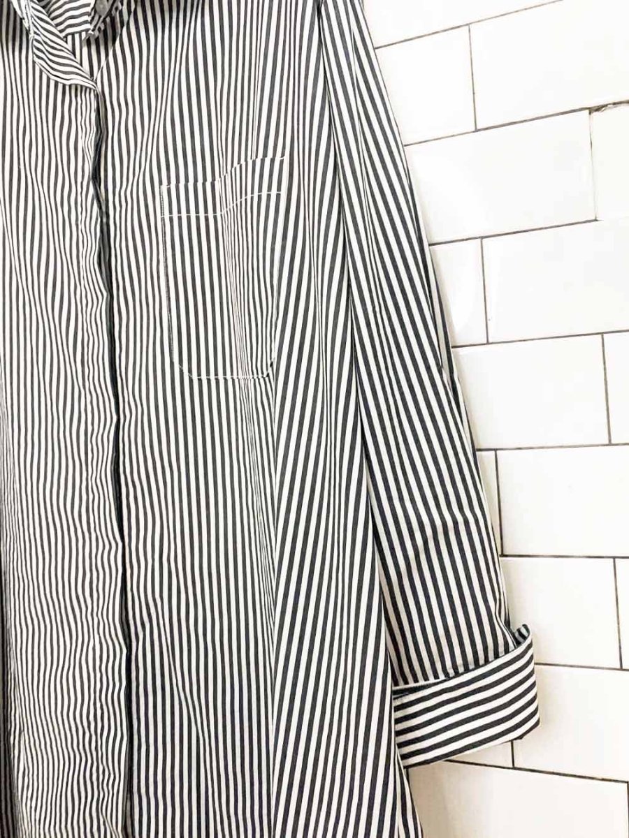 ayrtight striped full button shirt dress | made in canada - good market thrift store