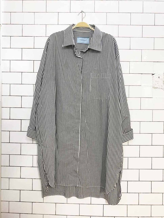 ayrtight striped full button shirt dress | made in canada - good market thrift store