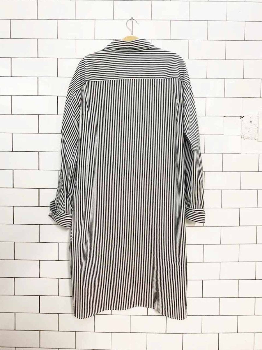 ayrtight striped full button shirt dress | made in canada - good market thrift store
