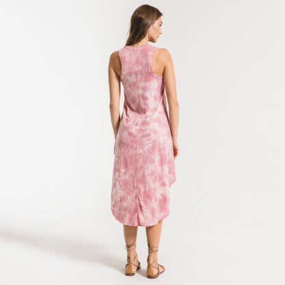 z supply 2024 v-neck cloud tie dye midi dress