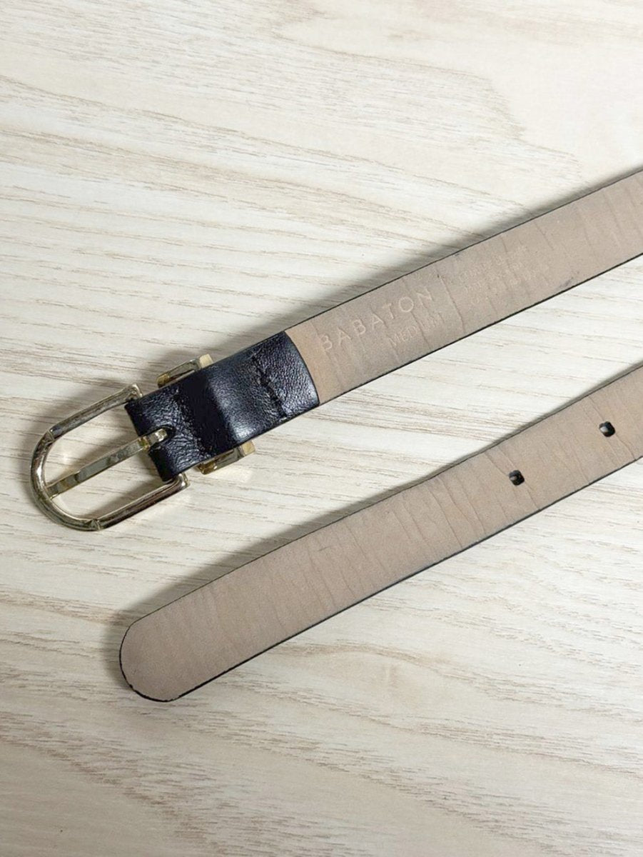 babaton leather gold buckle skinny belt | aritzia - good market thrift store