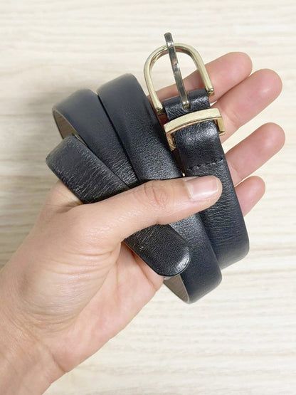 babaton leather gold buckle skinny belt | aritzia - good market thrift store