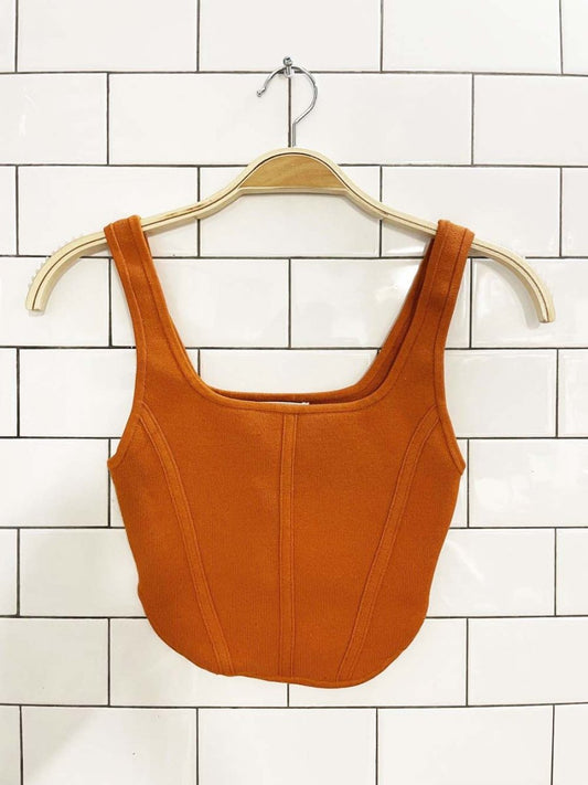 babaton sculpt bustier square neck knit tank | aritzia - good market thrift store