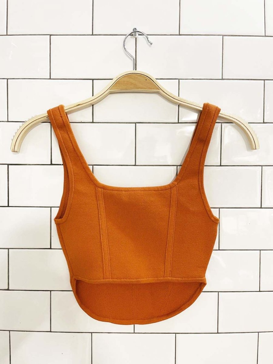 babaton sculpt bustier square neck knit tank | aritzia - good market thrift store