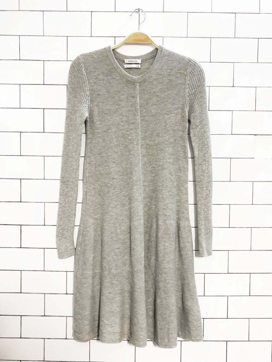 babaton wool - blend long sleeve knit dress | aritzia - good market thrift store