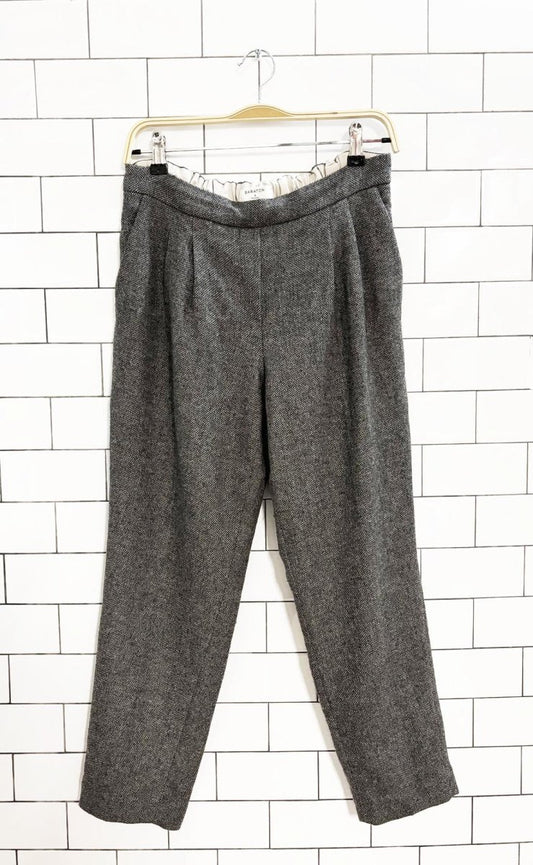 babaton wool - blend pleated pull on trousers | aritzia - good market thrift store