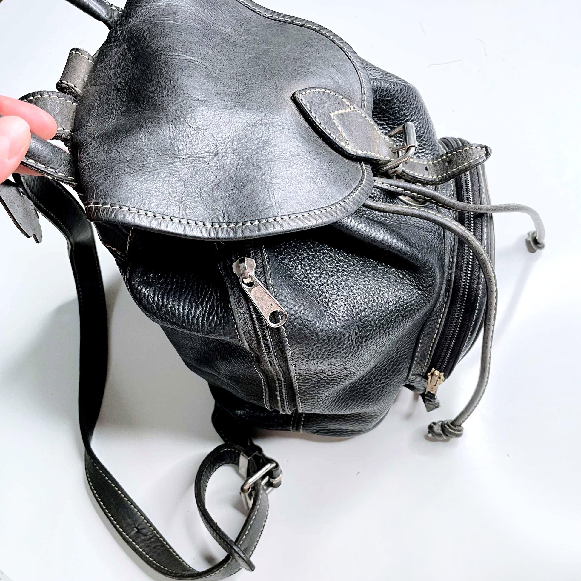 90s vintage mini backpack vintage 90s roots mini pebbled leather backpack – good market thrift store
