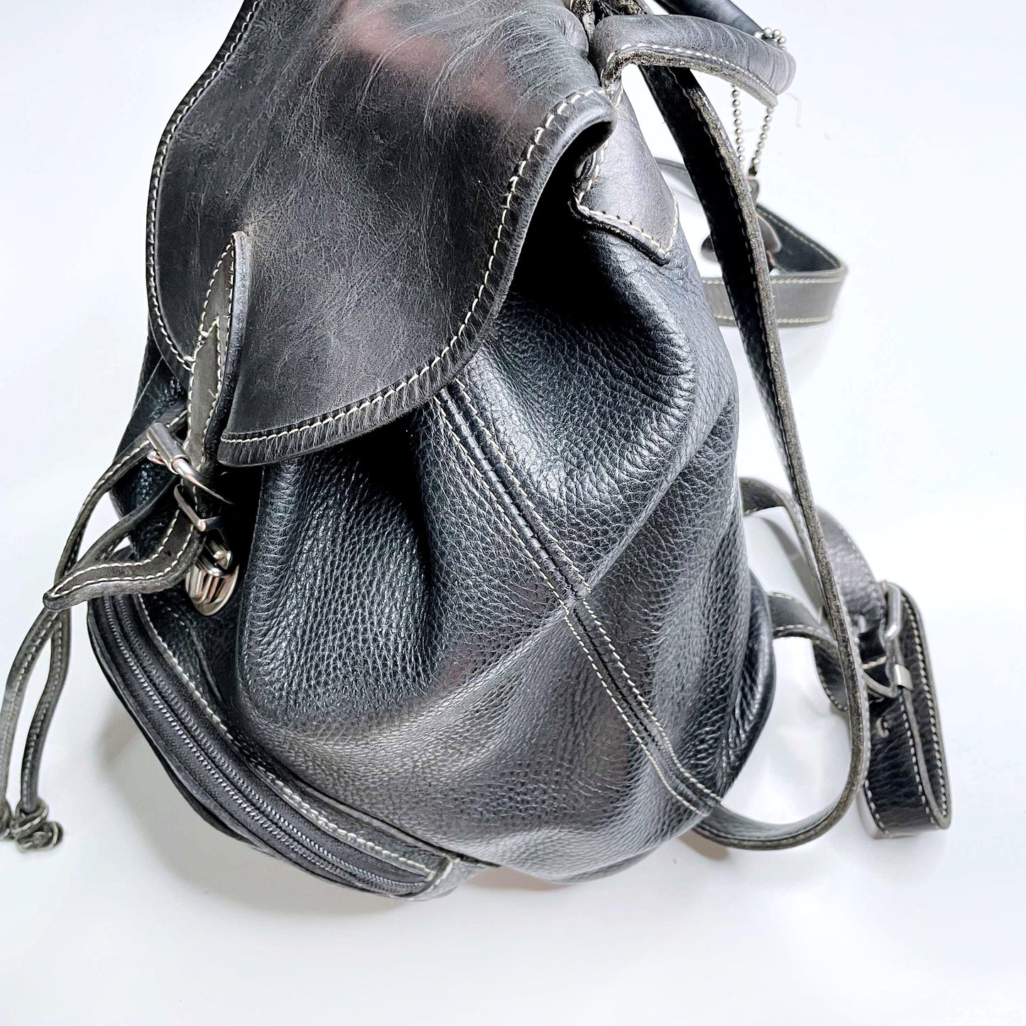 vintage 90s roots mini pebbled leather backpack