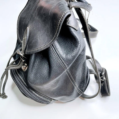 vintage 90s roots mini pebbled leather backpack