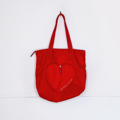 victoria's secret heart zipper tote