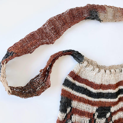 vintage handmade papa new guinea bilum net bag