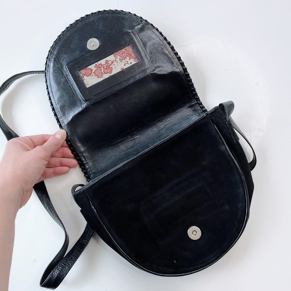 vintage donald j pliner western embroidered leather bag