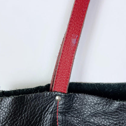 roots tribe pebbled leather tote bag