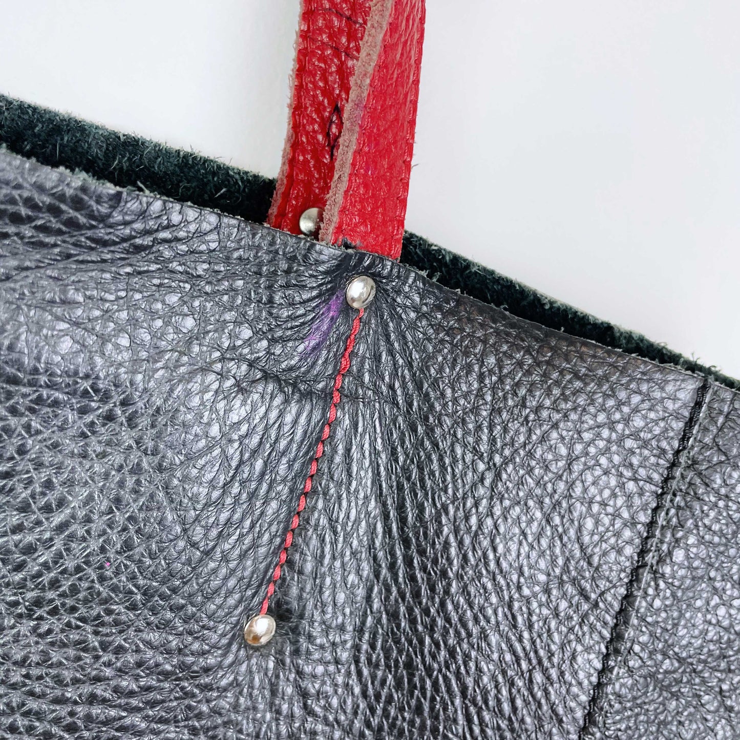 roots tribe pebbled leather tote bag