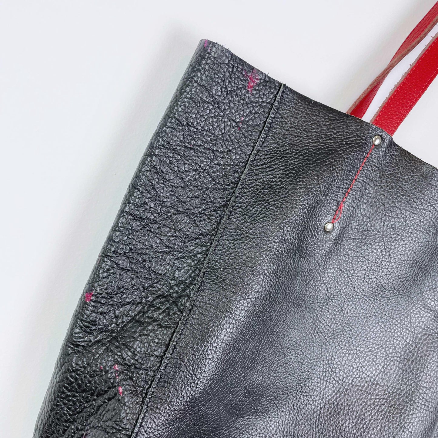 roots tribe pebbled leather tote bag