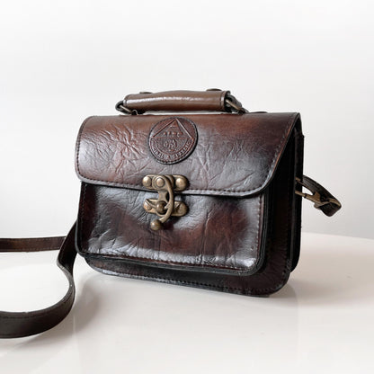 vintage 90s aldo luggage crossbody with swing clasp