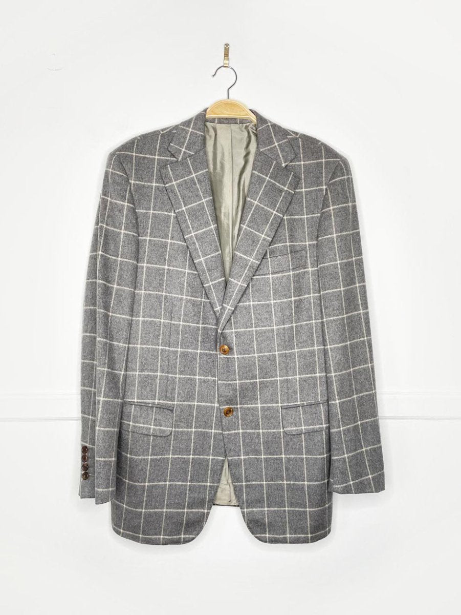 baldessarini 100% cashmere window pane check blazer - good market thrift store