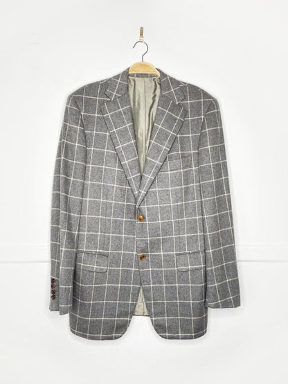 baldessarini 100% cashmere window pane check blazer - good market thrift store