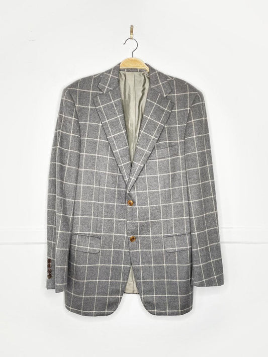 baldessarini 100% cashmere window pane check blazer - good market thrift store