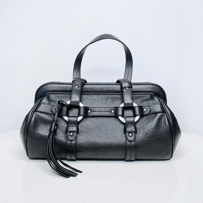 bally chona pebbled leather boston satchel
