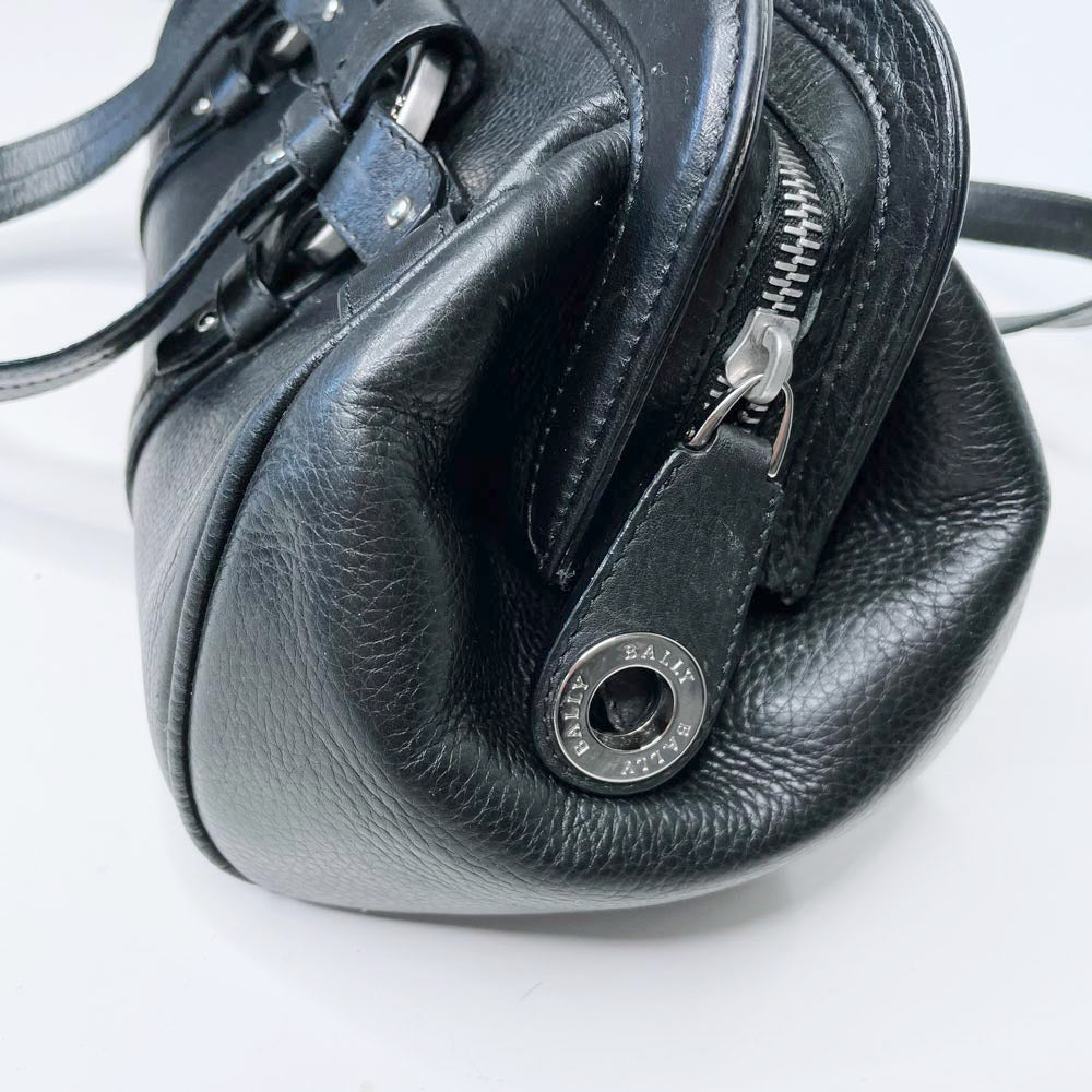 bally chona pebbled leather boston satchel