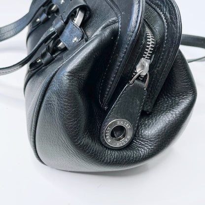 bally chona pebbled leather boston satchel