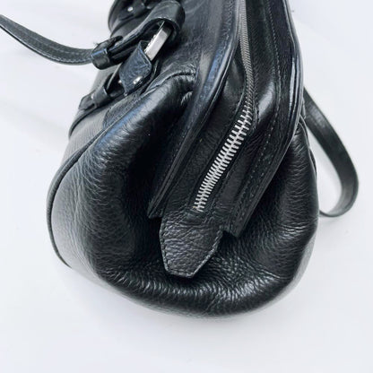 bally chona pebbled leather boston satchel