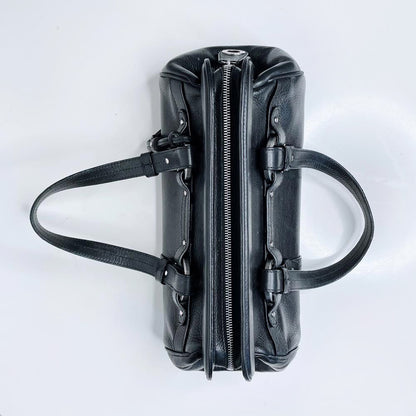 bally chona pebbled leather boston satchel