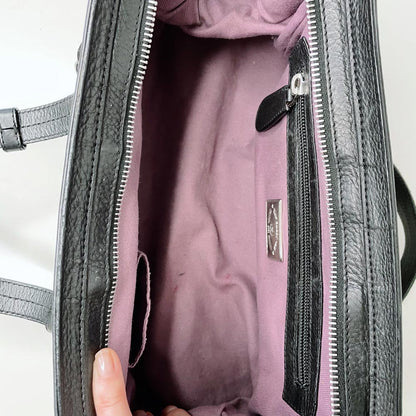 bally chona pebbled leather boston satchel