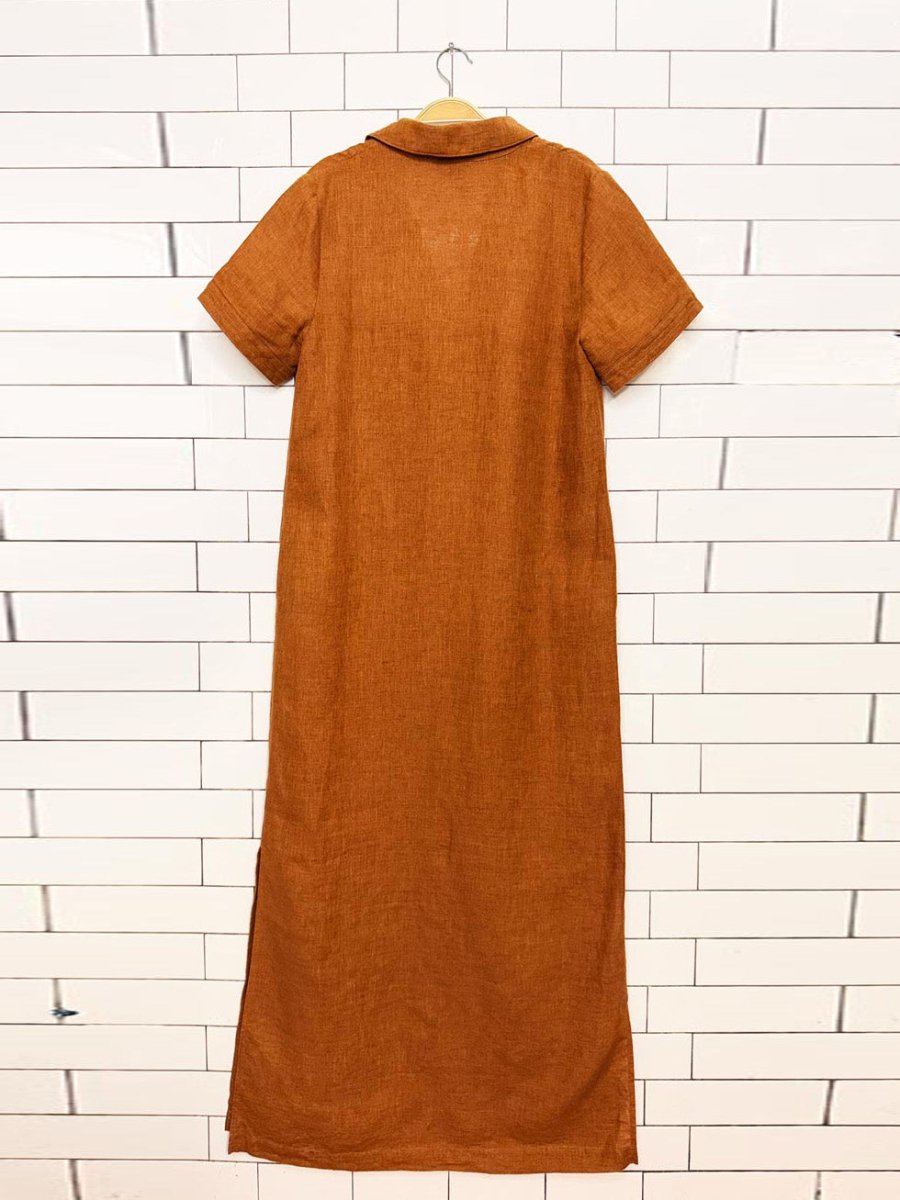 banana republic 100% cruise linen collared maxi dress - good market thrift store