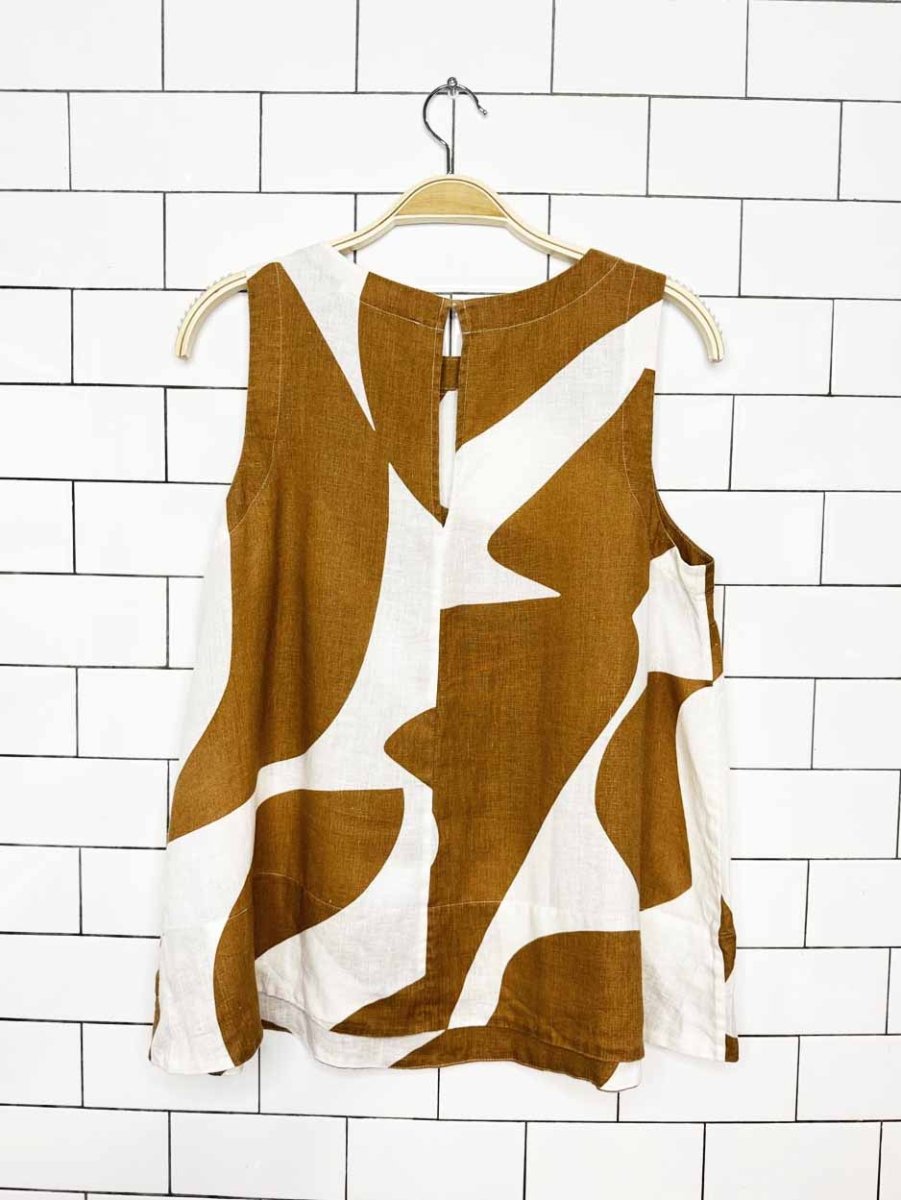banana republic 100% linen ava giraffe print tank - good market thrift store