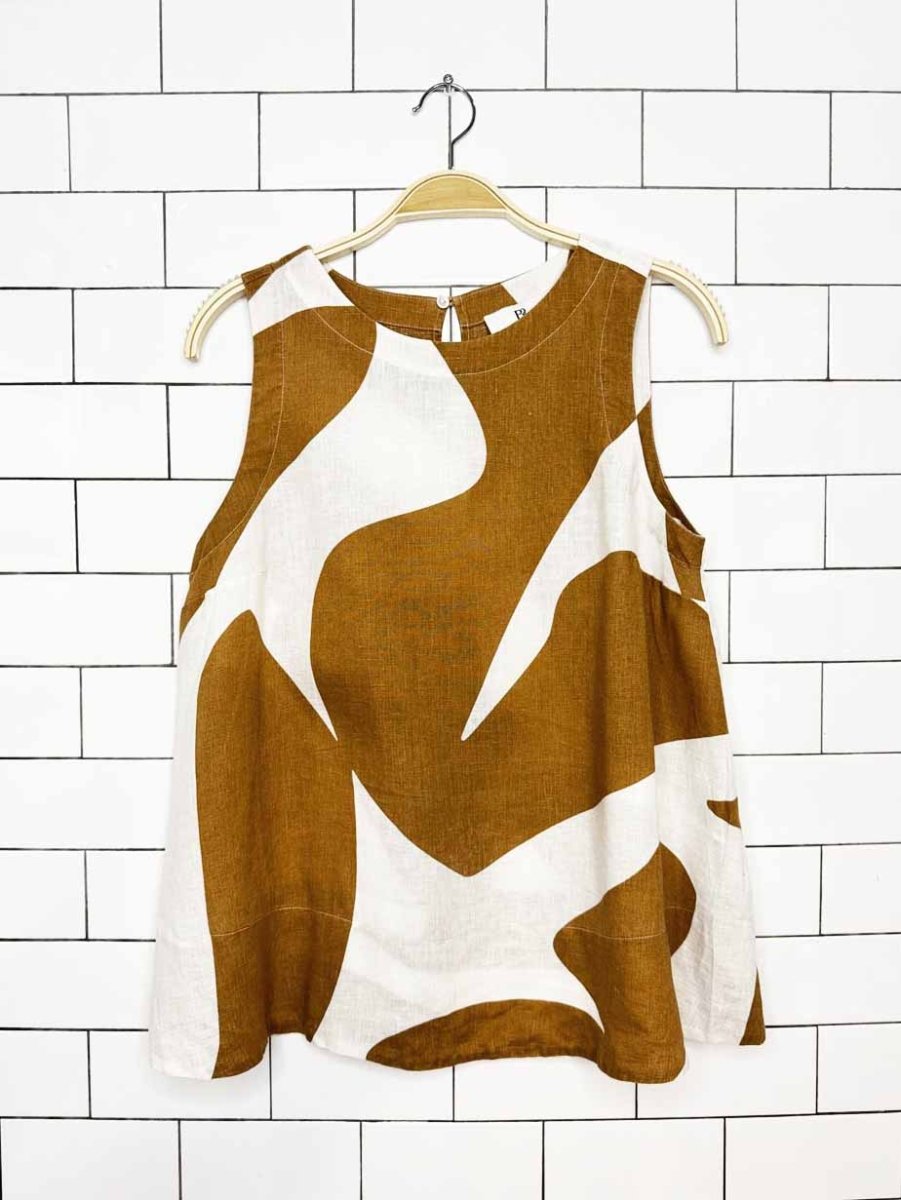 banana republic 100% linen ava giraffe print tank - good market thrift store