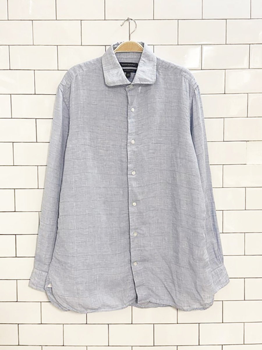 banana republic 100% linen check shirt - good market thrift store