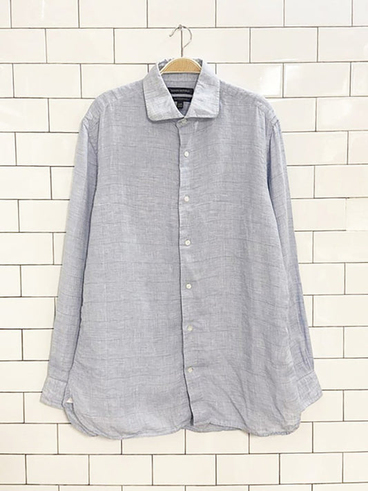 banana republic 100% linen check shirt - good market thrift store