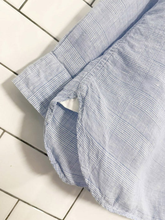 banana republic 100% linen check shirt - good market thrift store