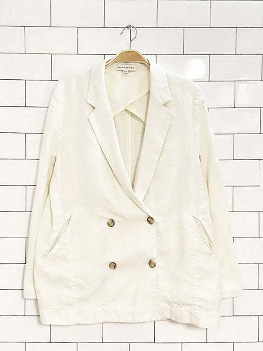 banana republic 100% linen relaxed double breasted blazer - good market thrift store