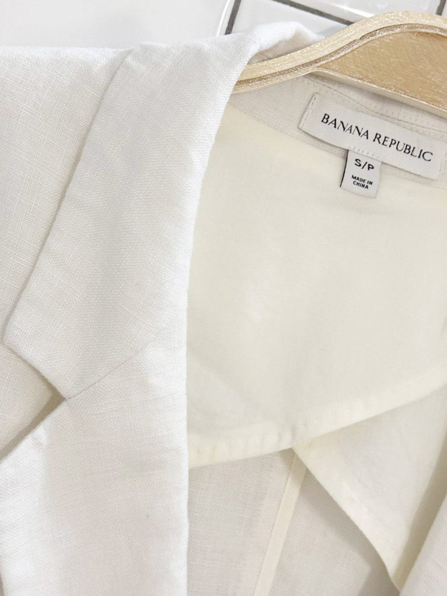 banana republic 100% linen relaxed double breasted blazer - good market thrift store