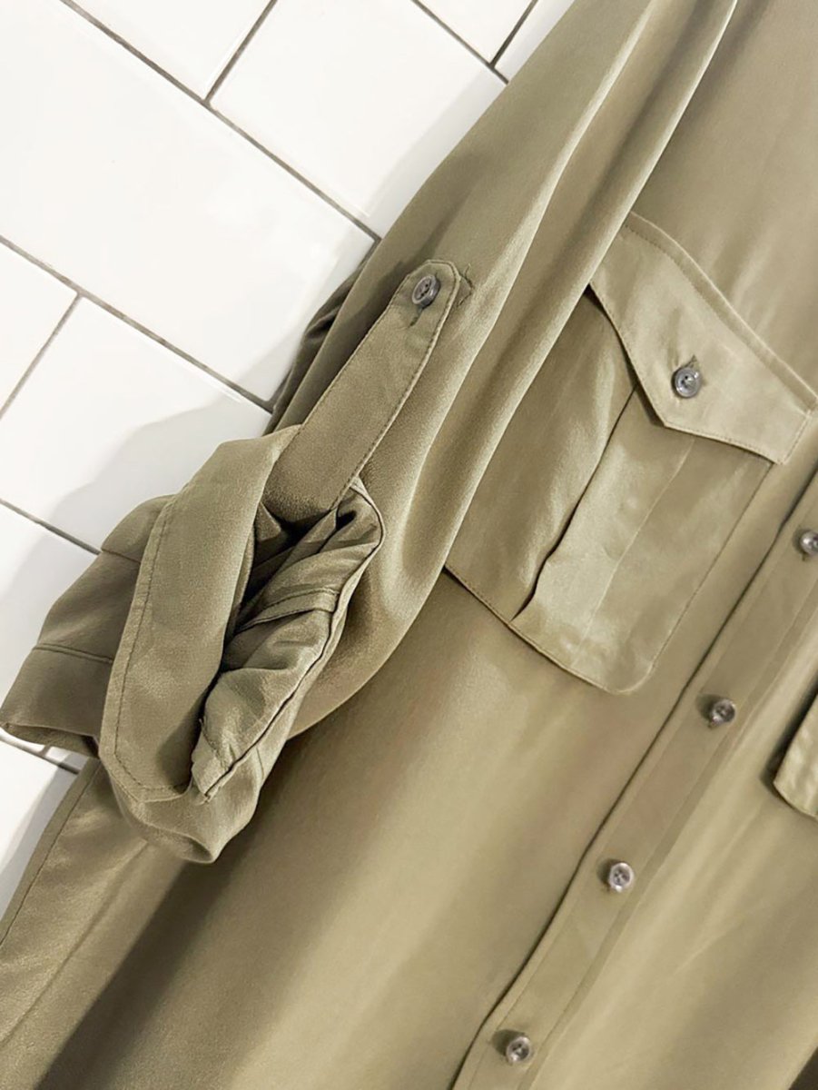 banana republic 100% silk double pocket utility blouse | heritage collection - good market thrift store