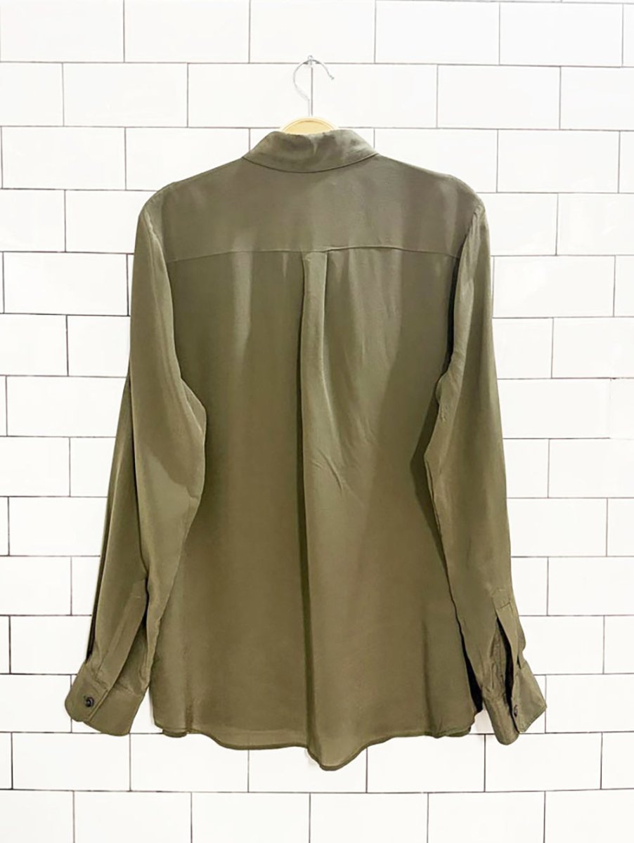 banana republic 100% silk double pocket utility blouse | heritage collection - good market thrift store