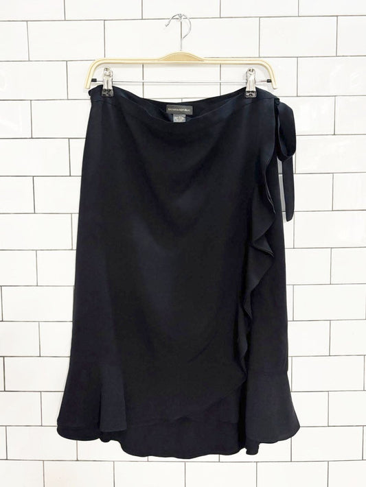 banana republic 100% silk flowy wrap knee length skirt - good market thrift store