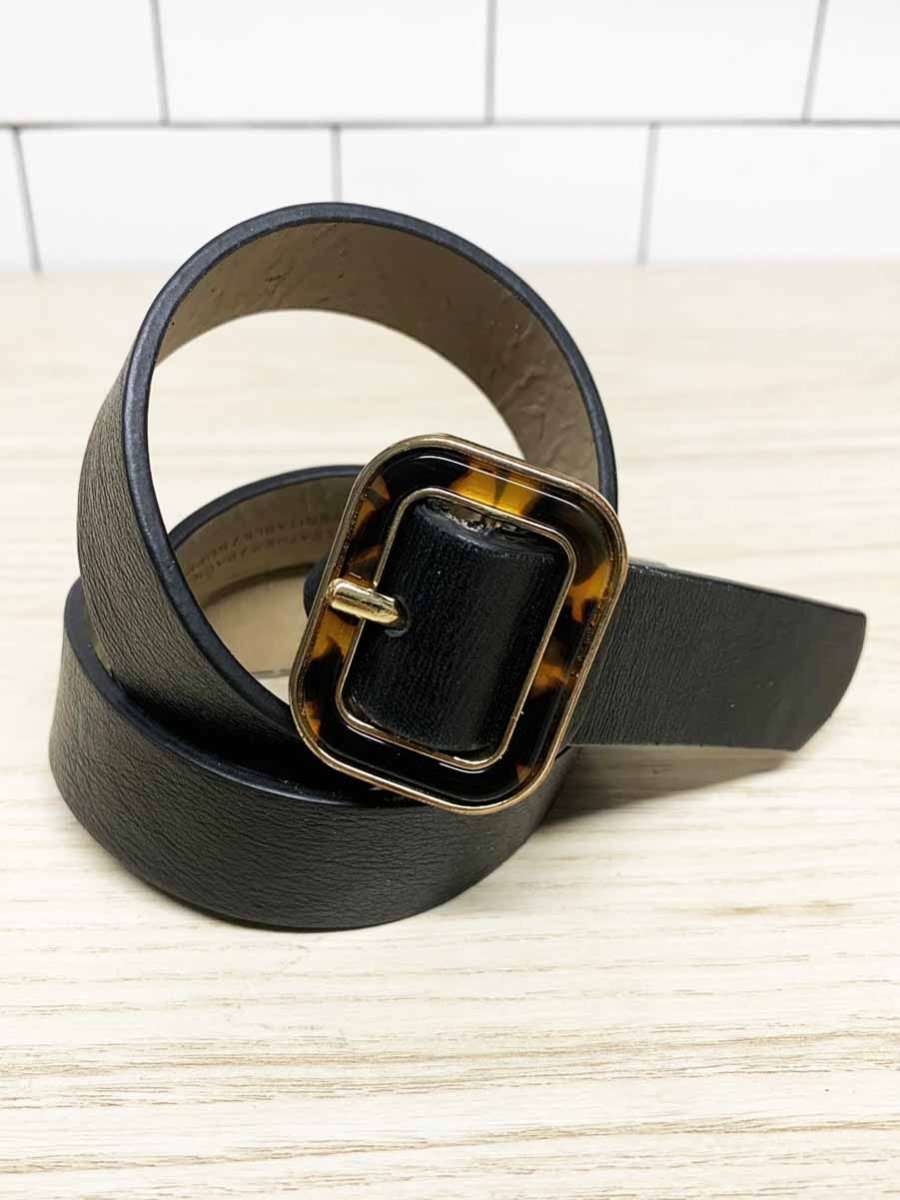 banana republic leather belt with tortoise shell buckle - good market thrift store