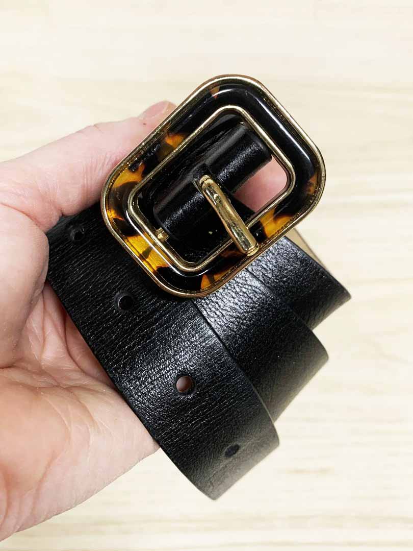 banana republic leather belt with tortoise shell buckle - good market thrift store