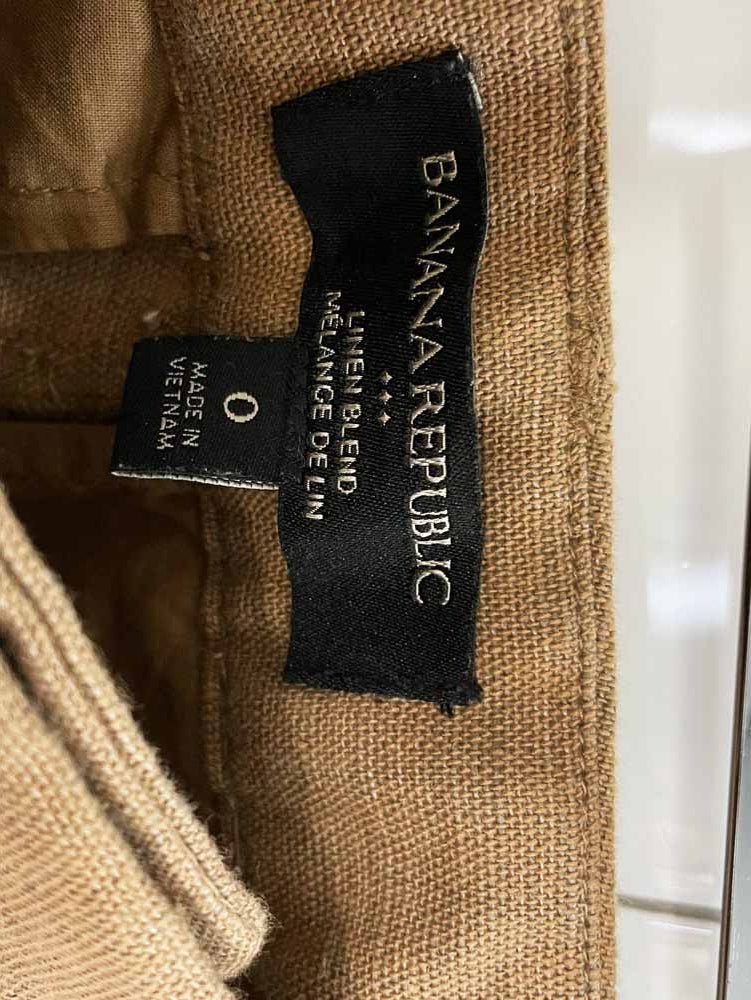 banana republic linen-bend pleated cargo wide leg trousers - good market thrift store