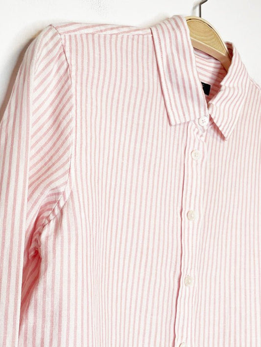 banana republic linen-blend boxy cropped sport prep shirt | rework - good market thrift store