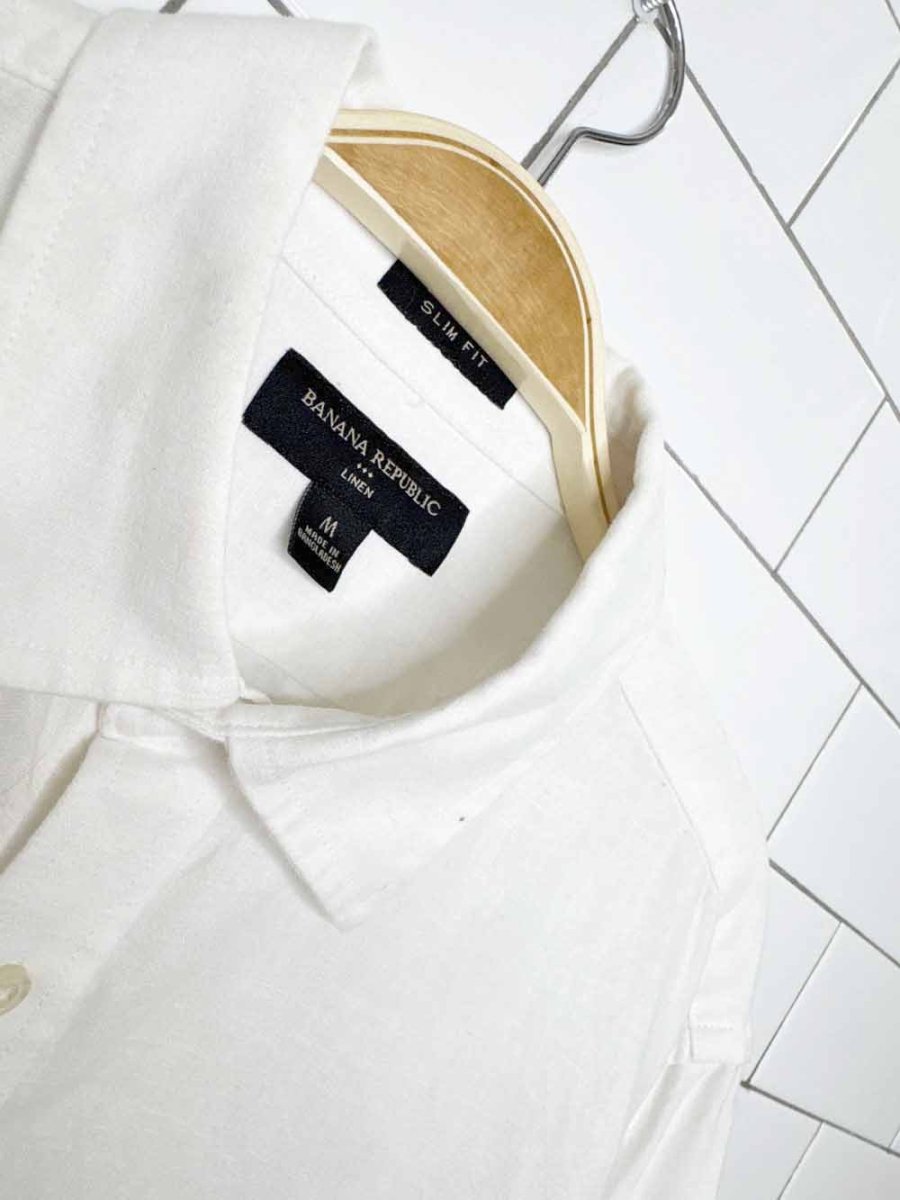 banana republic linen-blend full button shirt - good market thrift store