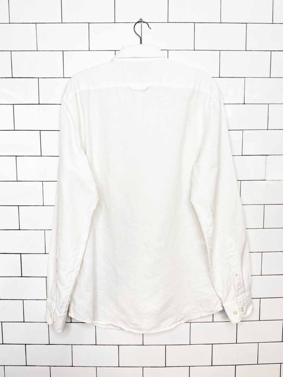 banana republic linen-blend full button shirt - good market thrift store