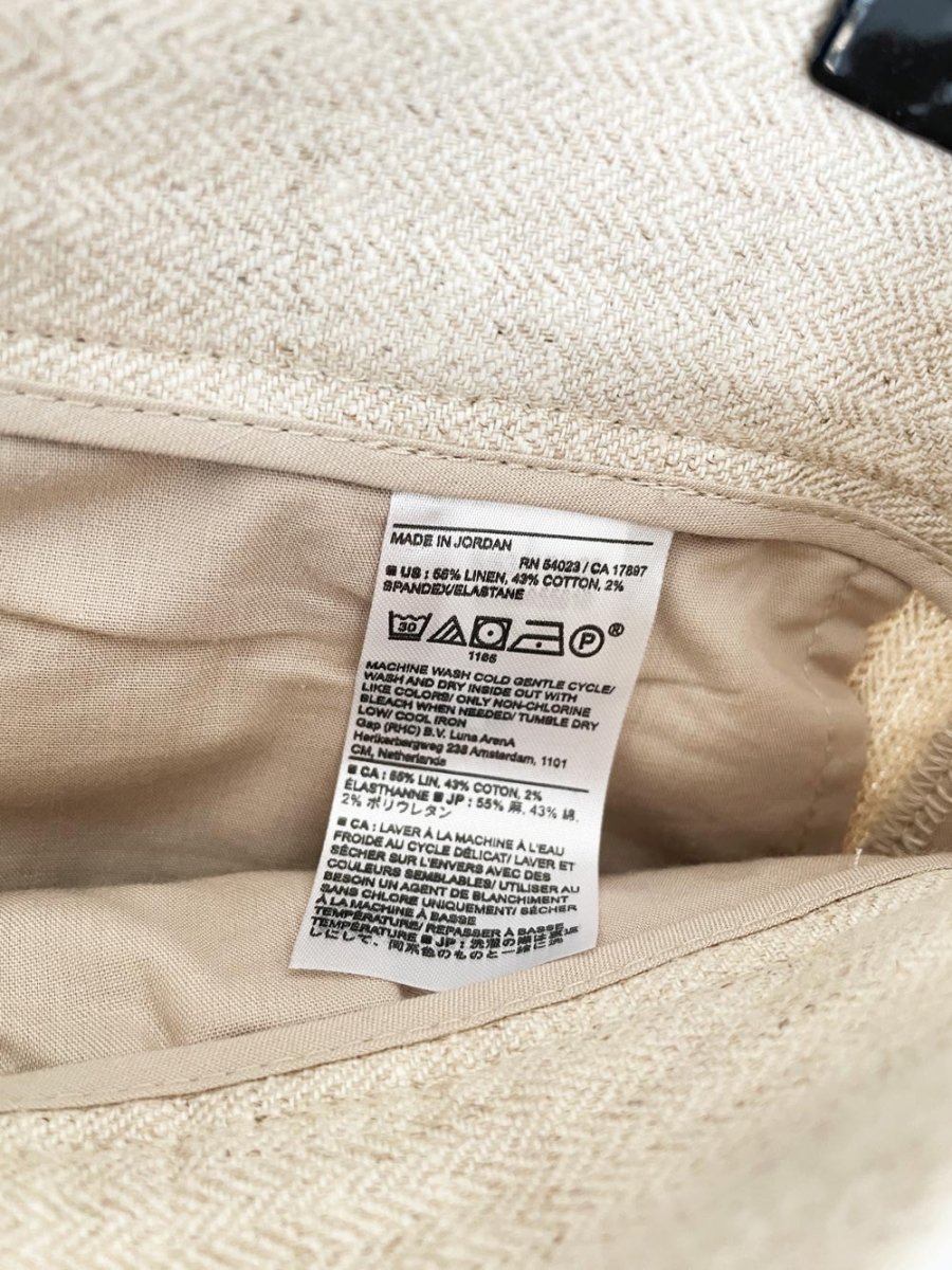 banana republic linen - blend herringbone pleated trouser short - good market thrift store