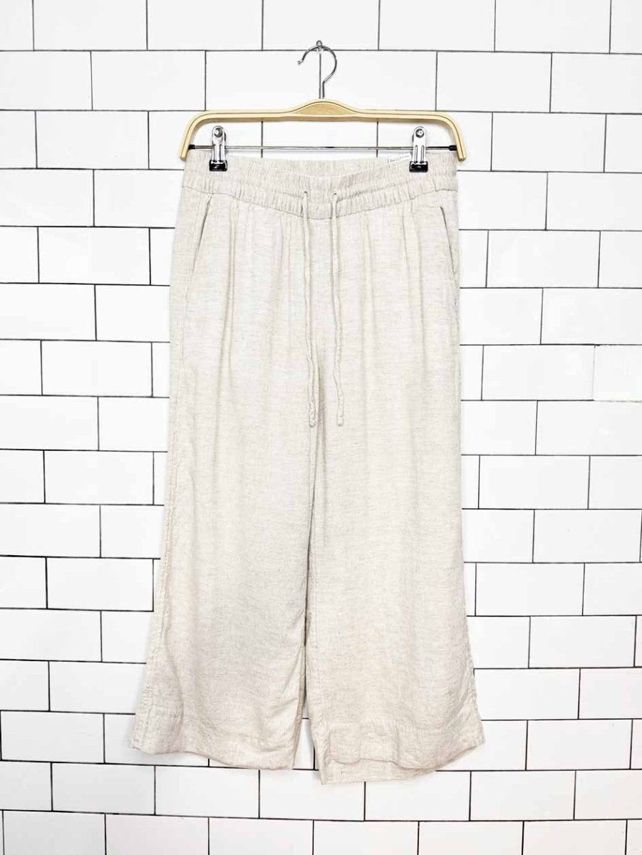 banana republic linen-blend wide leg crop lounge pants - good market thrift store