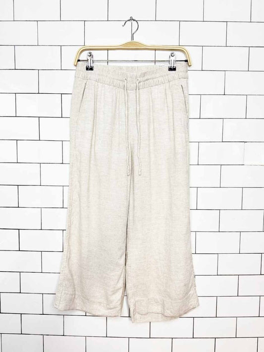 banana republic linen-blend wide leg crop lounge pants - good market thrift store