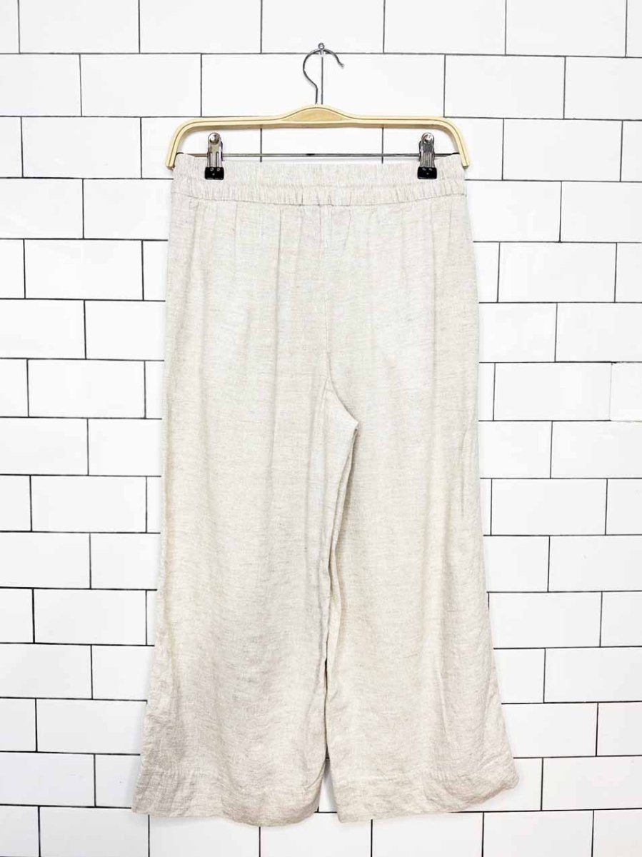banana republic linen-blend wide leg crop lounge pants - good market thrift store